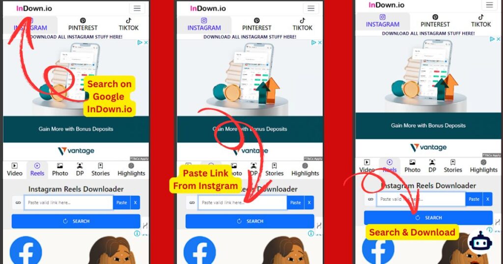 InDown.io: How to Download Instagram Reels Quickly and Easily step by step guide